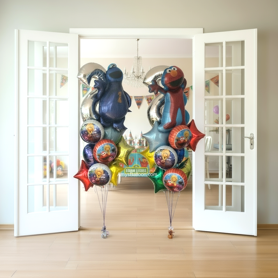 2 Balloon Bouquets Set (Sesame Street Theme)