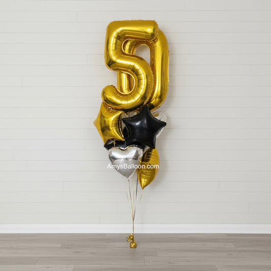 Two Numbers Foil Balloons Bouquet