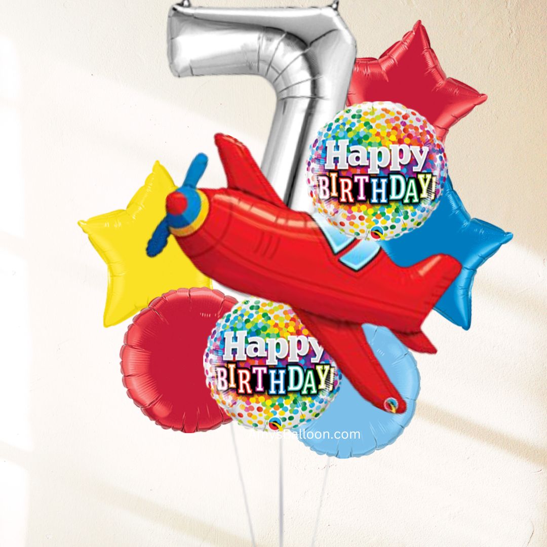 Airplane Birthday Balloon Bouquet