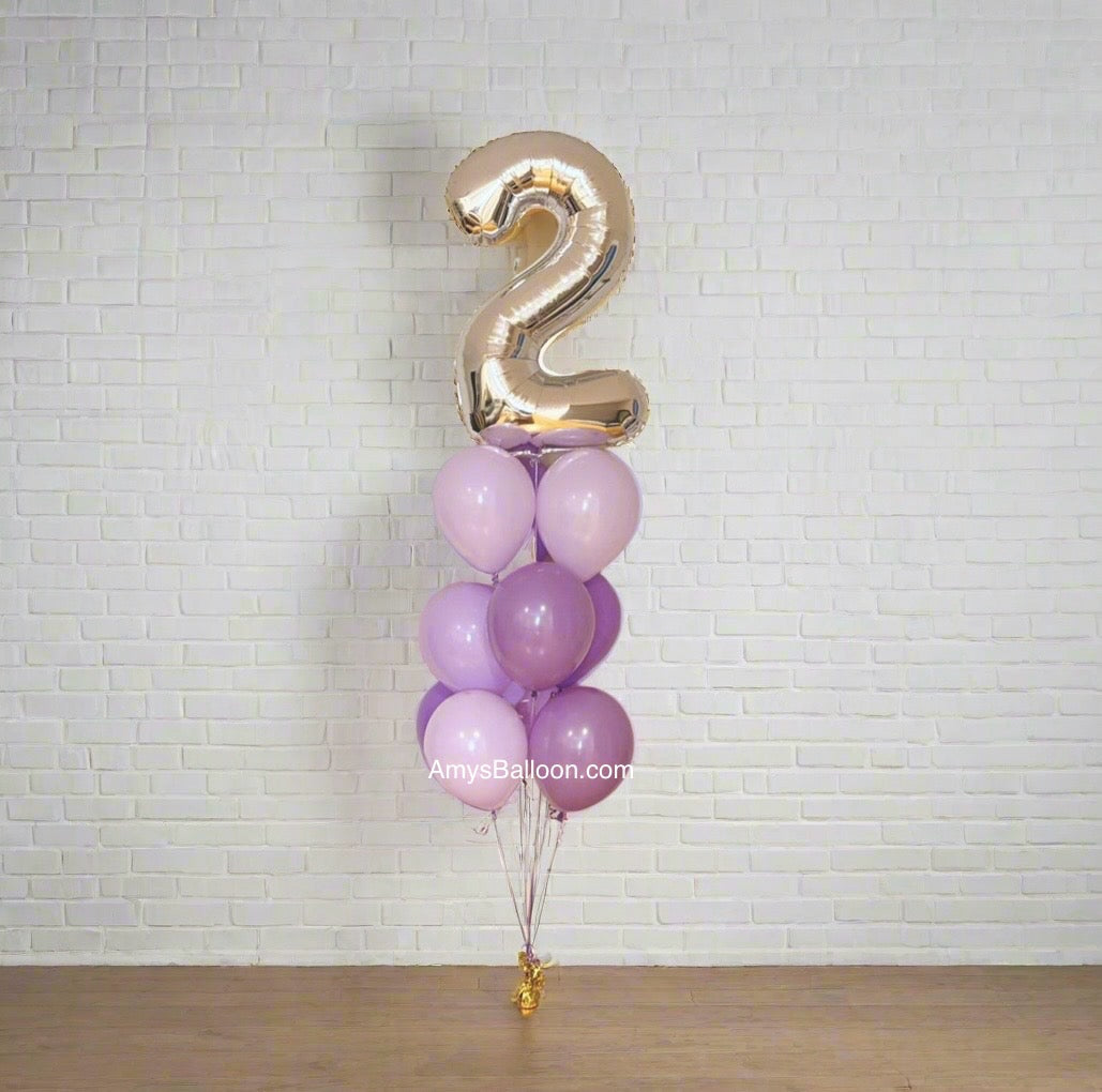 One Number and Latex Balloons Bouquet
