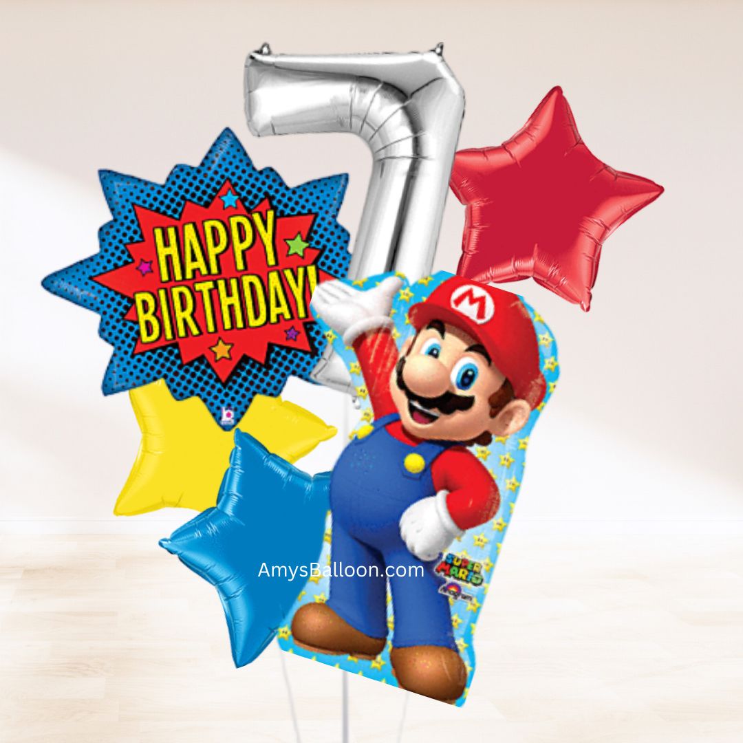 Mario Birthday Balloon Bouquet