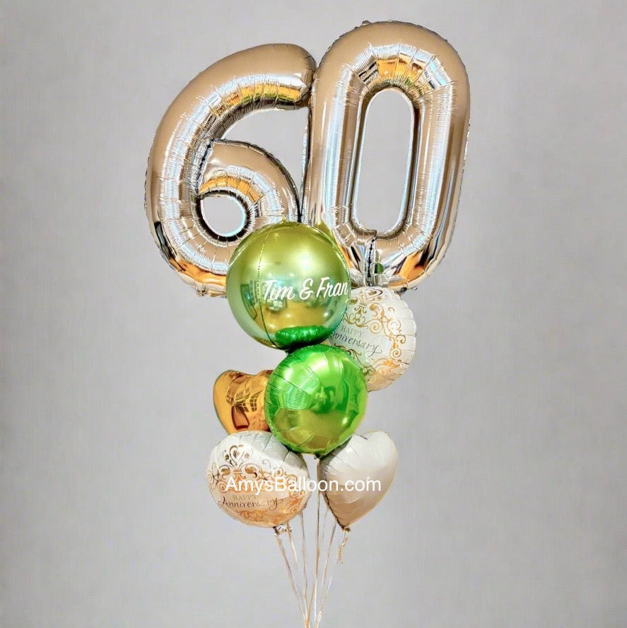 Ramo de globos de aniversario personalizado