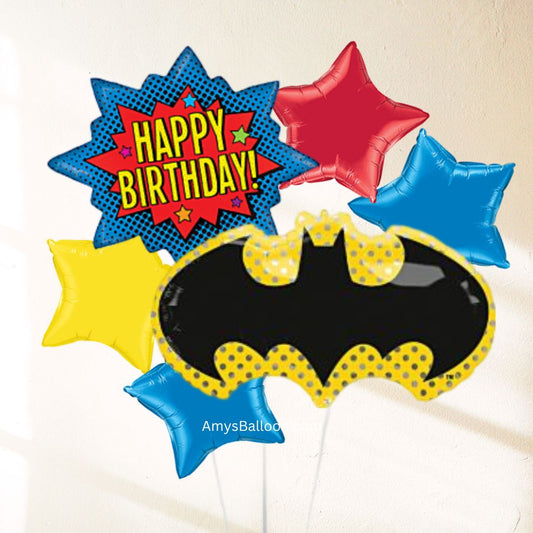 Comic Bat-Signal Batman Birthday Balloon Bouquet