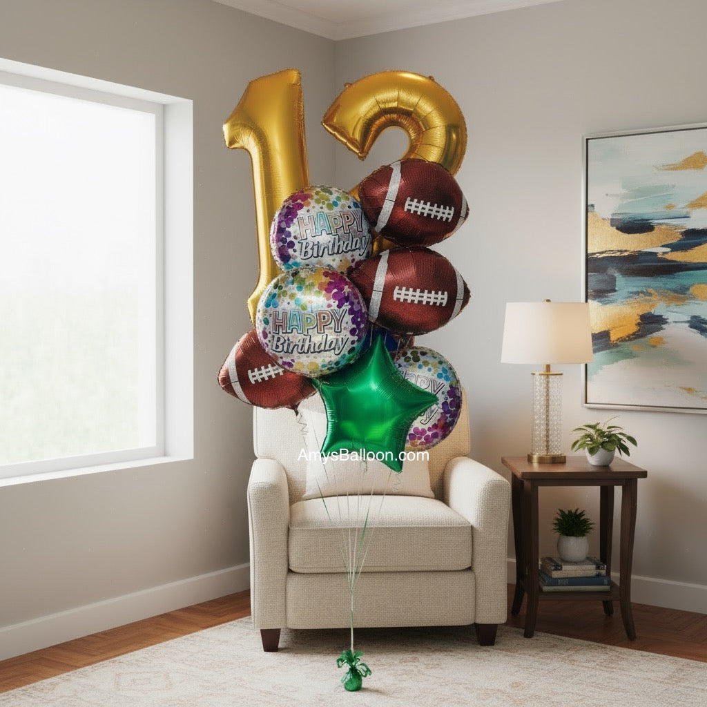 Double Digit Football Theme Birthday Bouquet