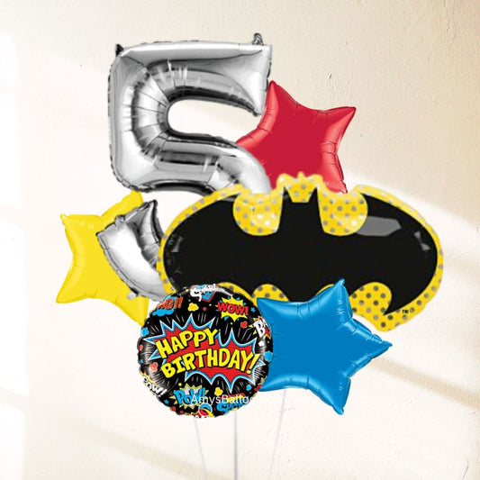 Comic Bat-Signal Batman Birthday Balloon Bouquet