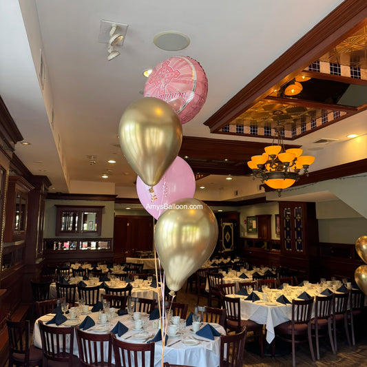 1st Communion Balloon Centerpiece