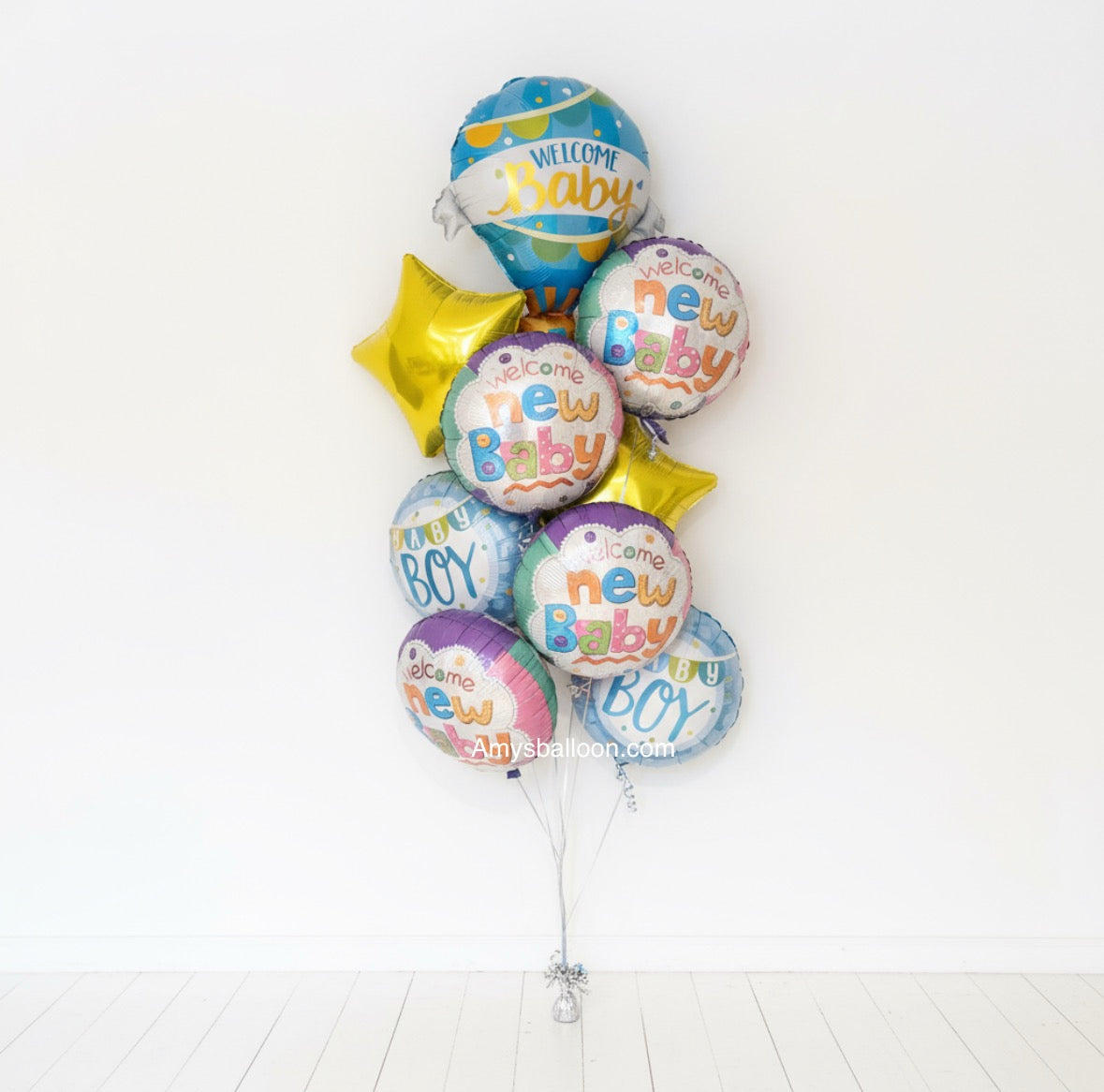 Baby Boy Hot Air Balloon Bouquet