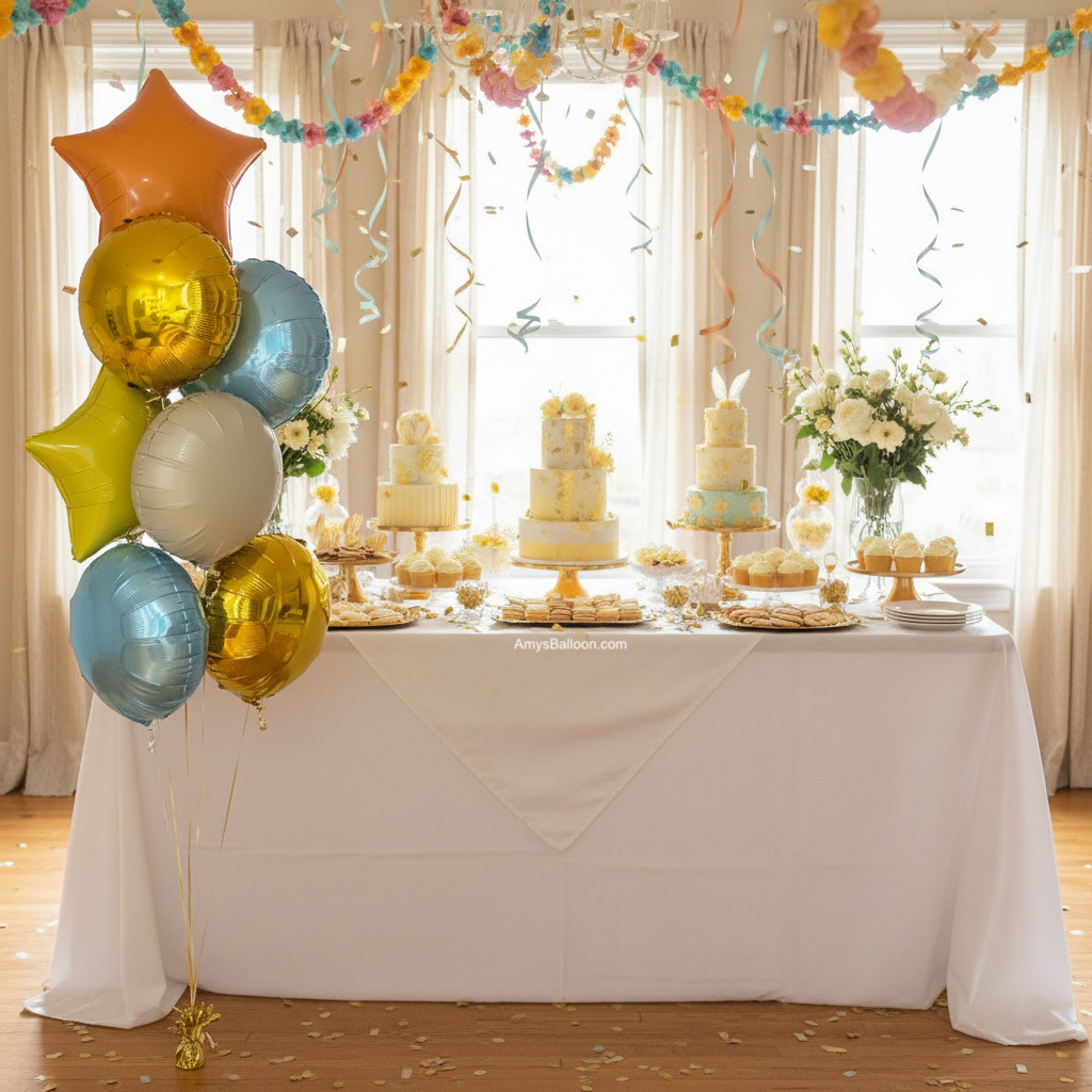 Round and Star Foil balloon bunch