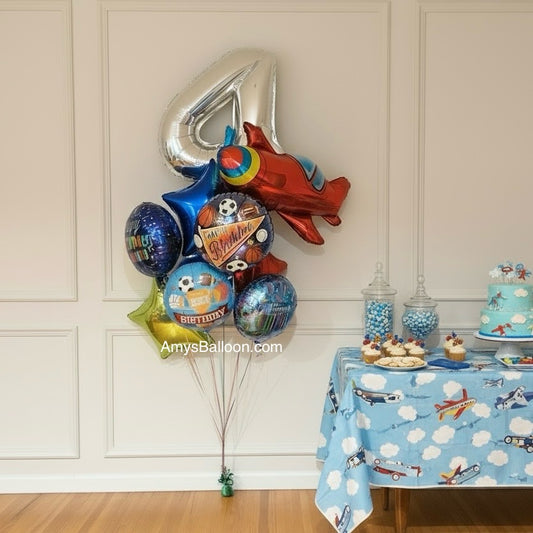 Airplane Birthday Balloon Bouquet