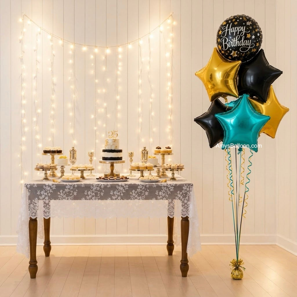 Happy Birthday Foil Balloon Floor Bouquet