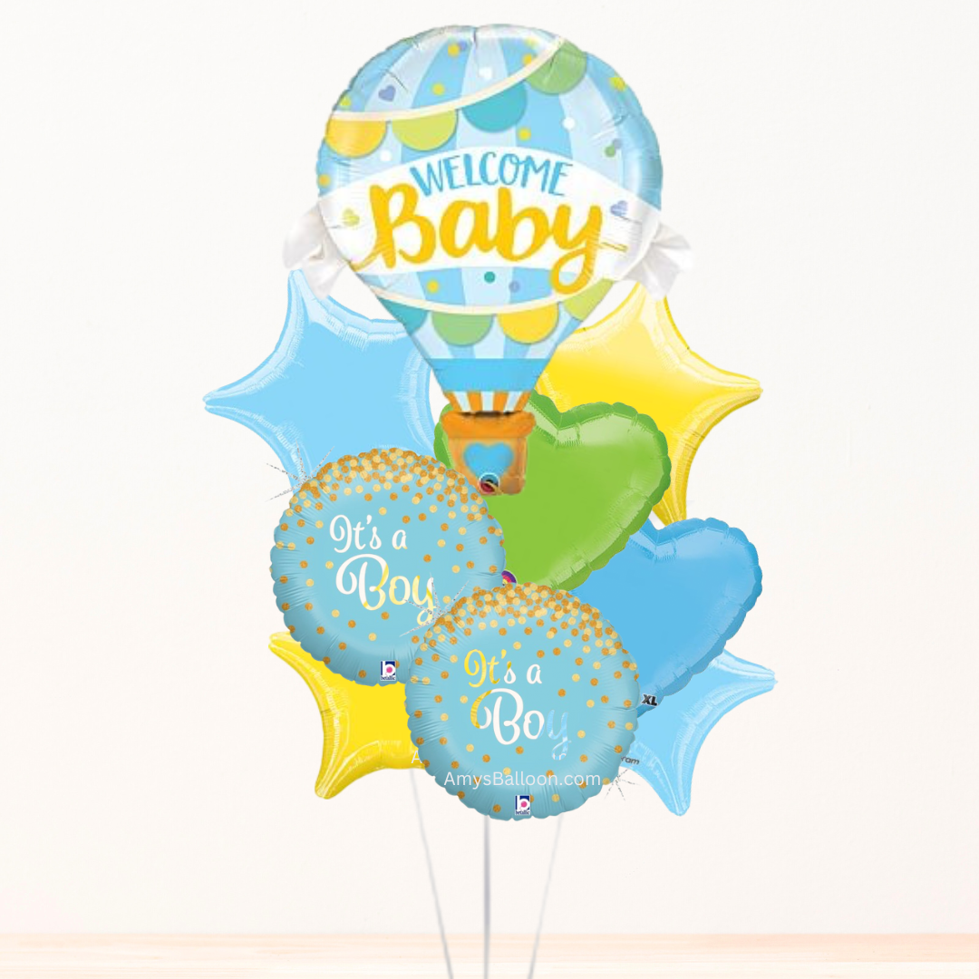 Baby Boy Hot Air Balloon Bouquet