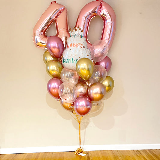 Jumbo Age Balloon Confetti Birthday Bouquet