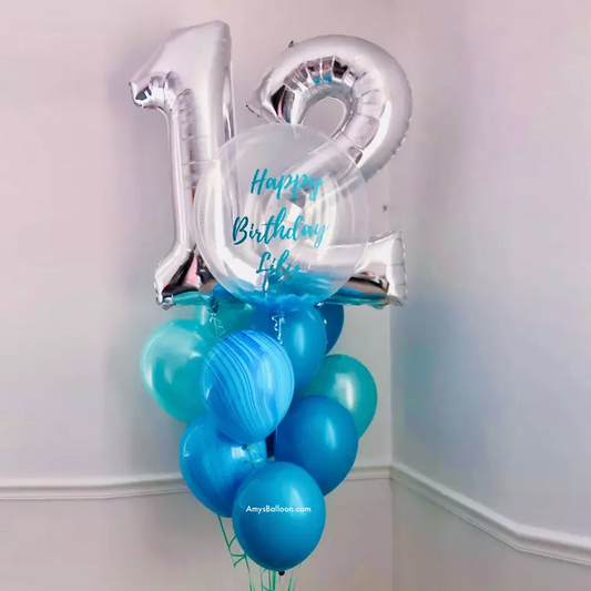 Personalized Confetti Balloon with Two Numbers Birthday Bouquet