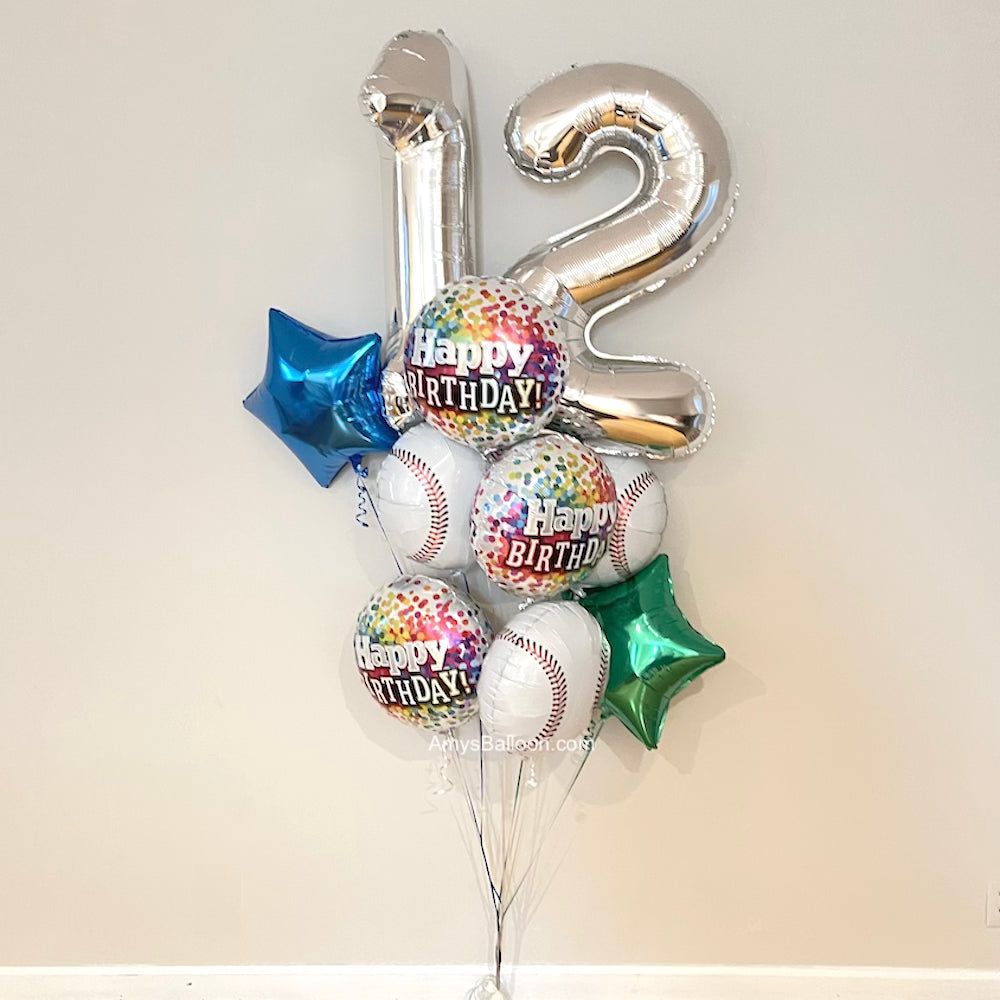 Double Digit Baseball Theme Birthday Bouquet