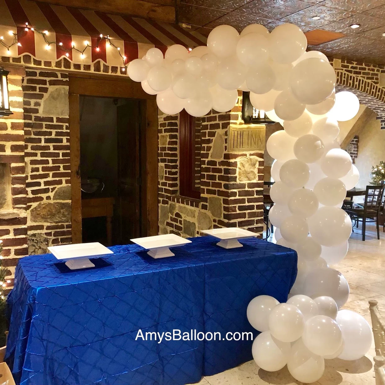 Balloon Garland Over Cake Table - L Shaped