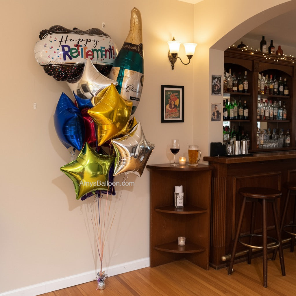 Retirement Champagne Bottle Bouquet