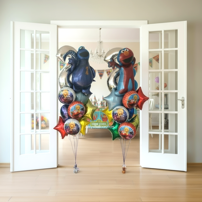 2 Balloon Bouquets Set (Sesame Street Theme)