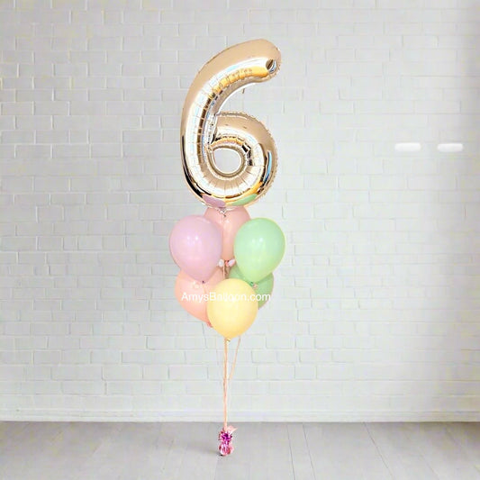 One Number and Latex Balloons Bouquet