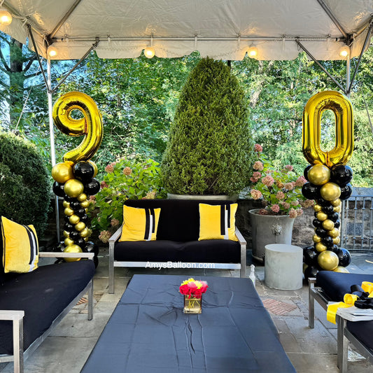 Number Topper Roman Style Balloon Column Pair