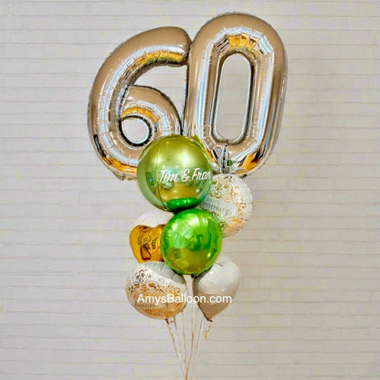 Ramo de globos de aniversario personalizado