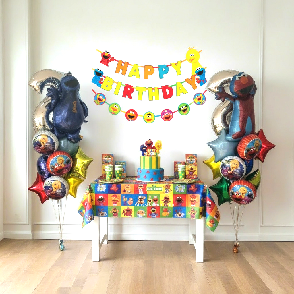 2 Balloon Bouquets Set (Sesame Street Theme)