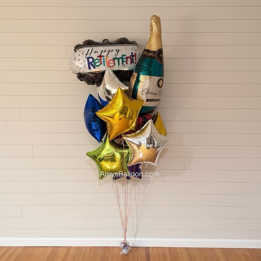 Retirement Champagne Bottle Bouquet