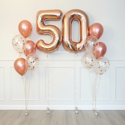Two Number and Confetti Two Floor Bouquet Set