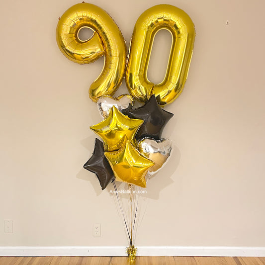 Two Numbers Foil Balloons Bouquet