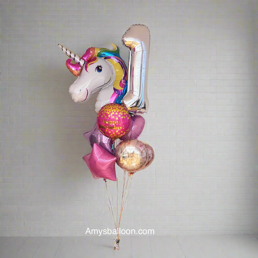 Unicorn & Number Balloon Bouquet