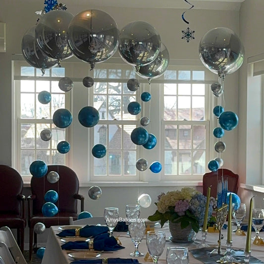Balloon Bubble Strand w Round Balloon Topper- Floor