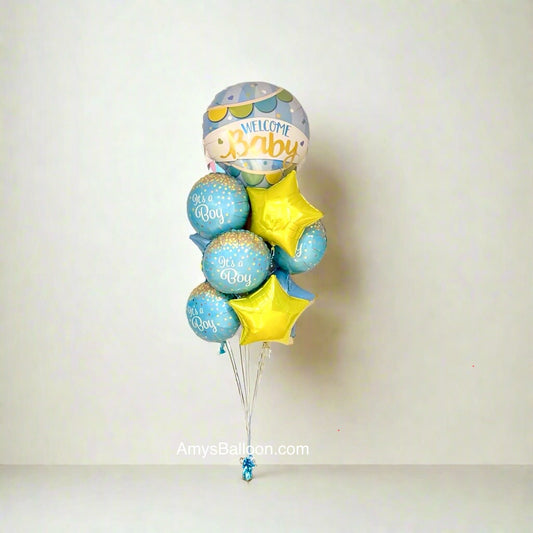 Welcome Baby Boy Hot Air Balloon Bouquet