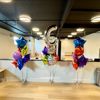 Balloon Bouquet Trio – Includes Number Balloon Arrangement