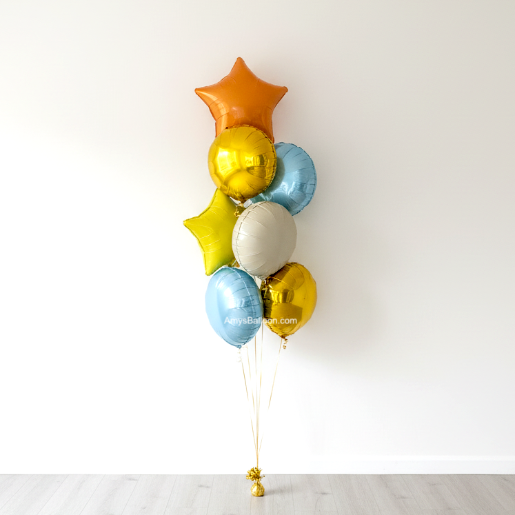 Round and Star Foil balloon bunch