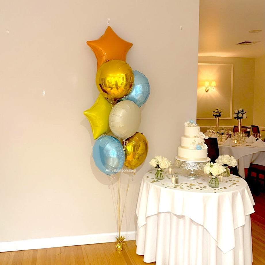 Round and Star Foil balloon bunch