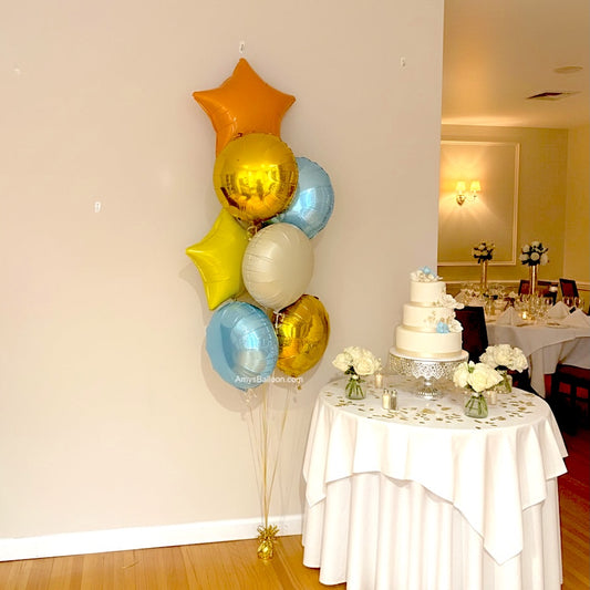 Round and Star Foil balloon bunch