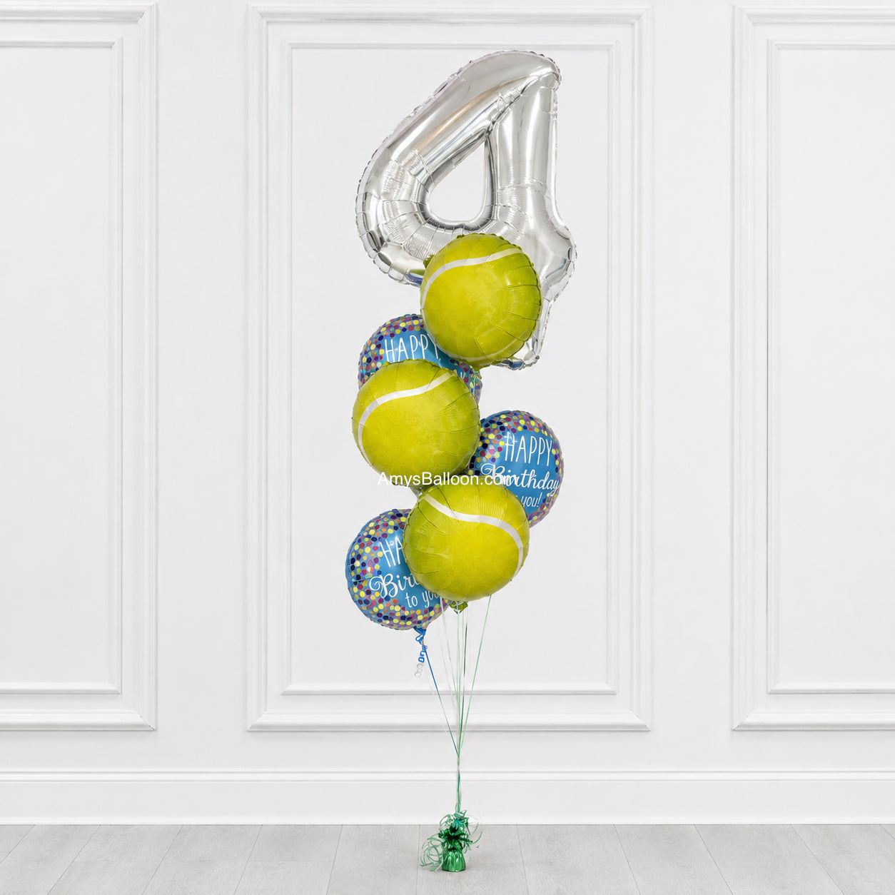 Sports-Themed Big Number Birthday Balloon Bouquet
