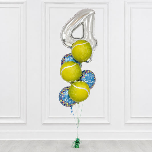 Sports-Themed Big Number Birthday Balloon Bouquet