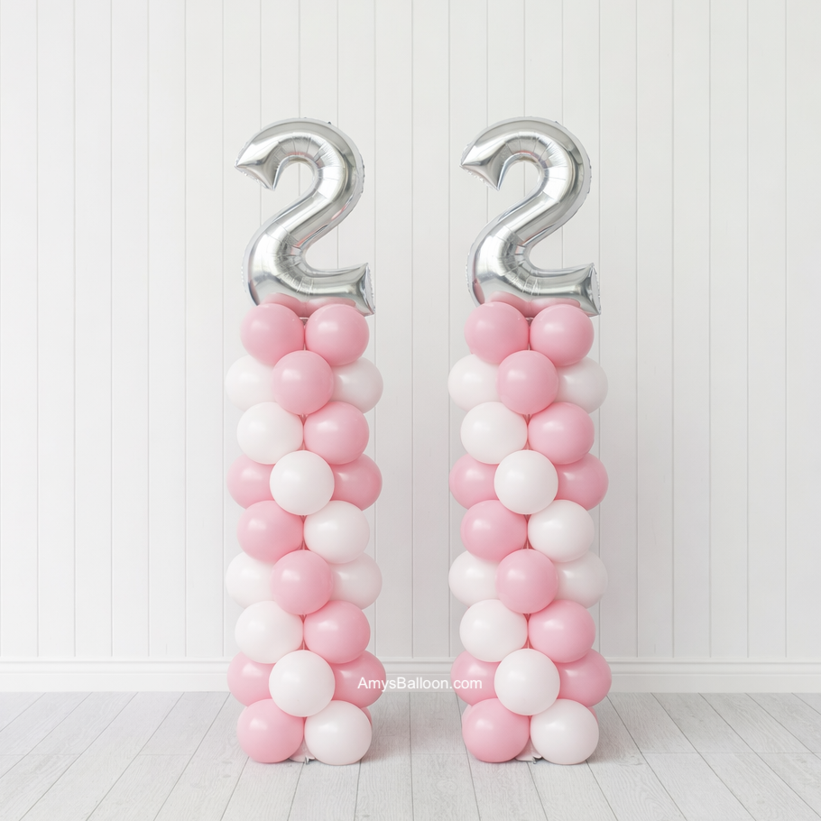 Two Number Balloon Topper Columns Set