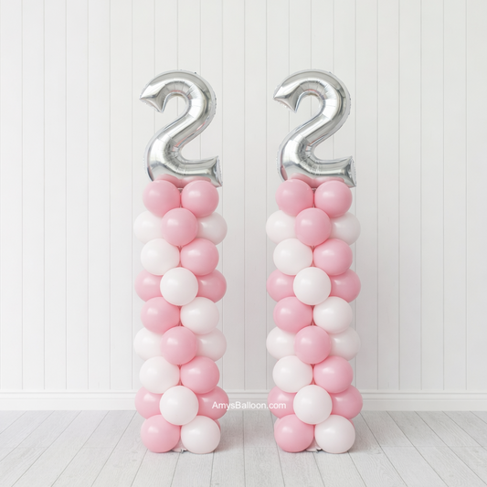 Two Number Balloon Topper Columns Set