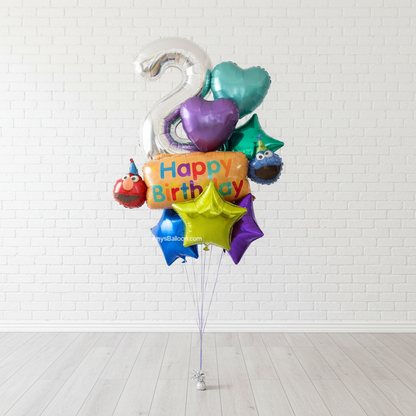 Elmo / Sesame Street & Number Birthday Bouquet