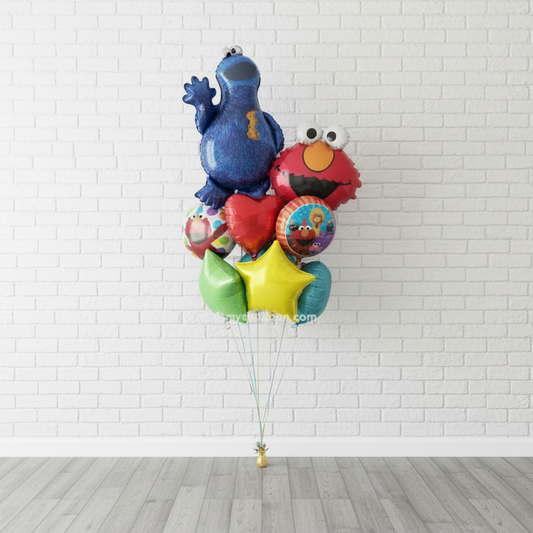 Cookie Monster  and Elmo Birthday Bouquet