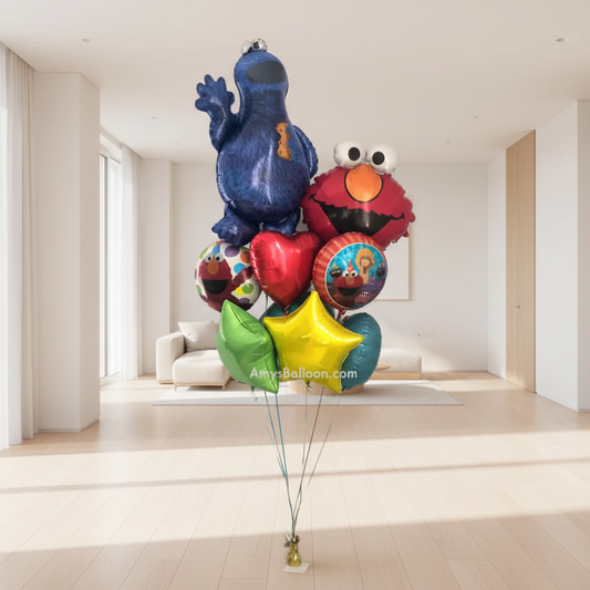Cookie Monster  and Elmo Birthday Bouquet