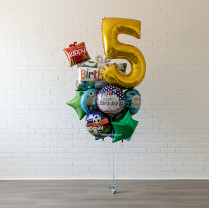 Big Birthday Balloon and Number Bouquet