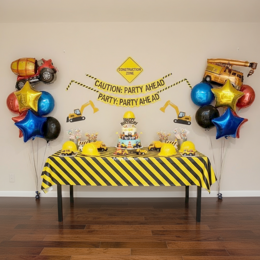 2 Balloon Bouquets Set (construction-themed)