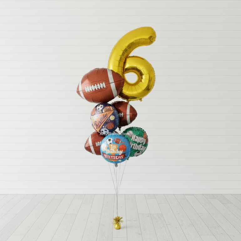 Custom Age & Big Football Balloon Bouquet