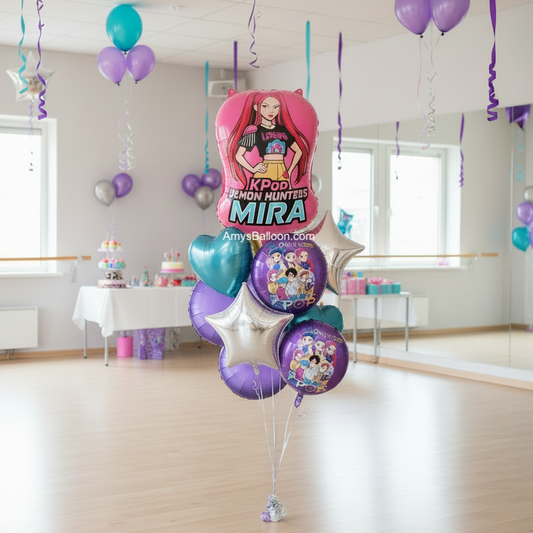 KPop Demon Hunters Theme Balloon Bouquet