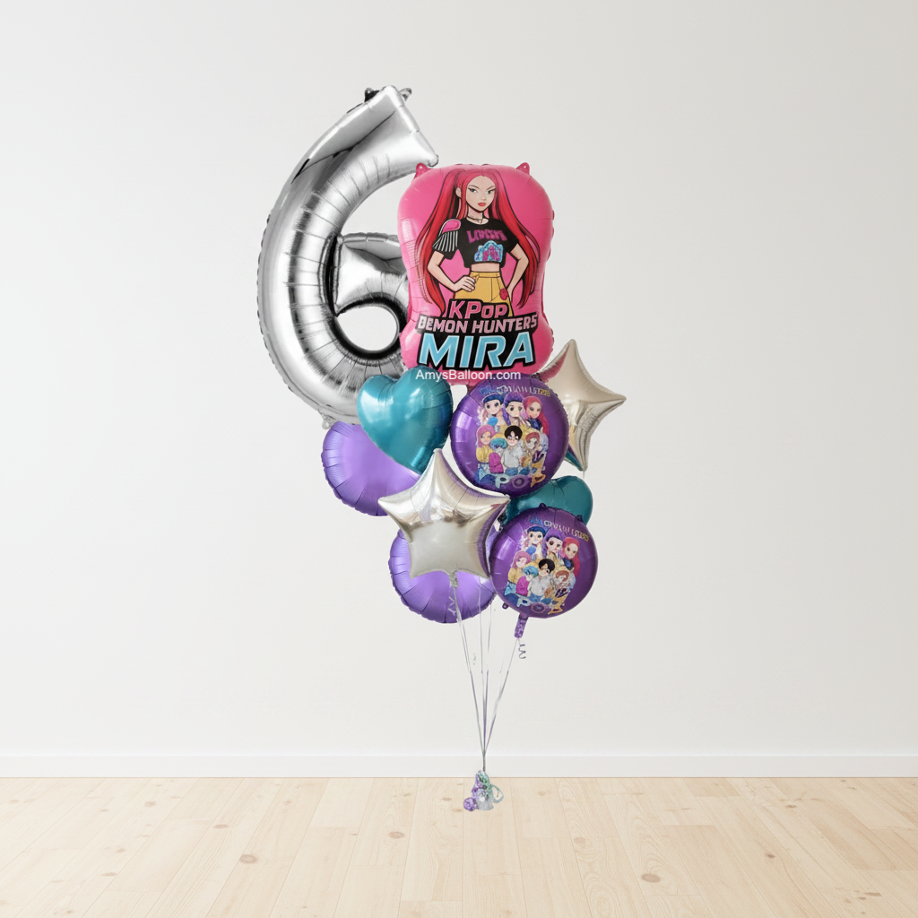 KPop Demon Hunters Theme Balloon Bouquet