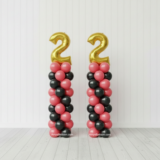 Two Number Balloon Topper Columns Set