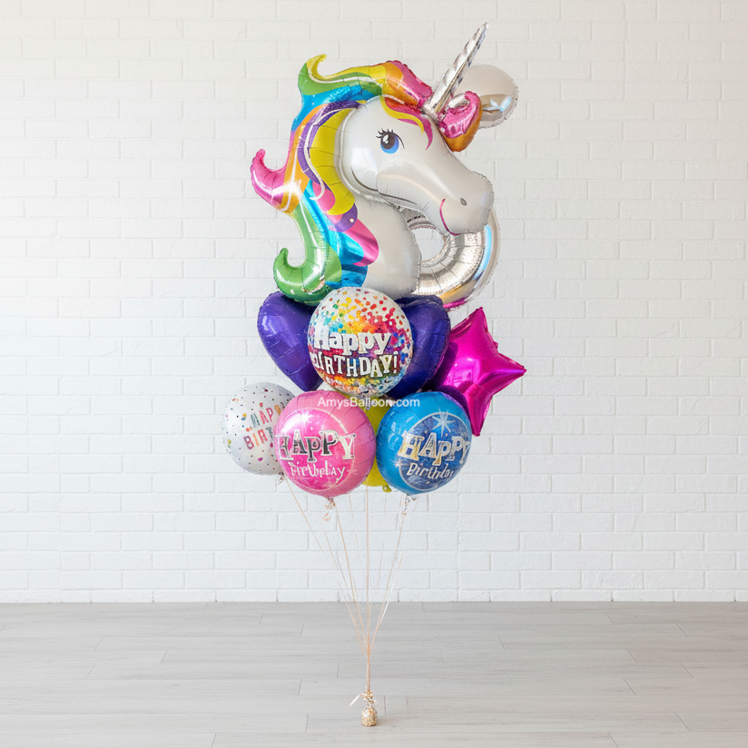 Unicorn & Number Birthday Bouquet