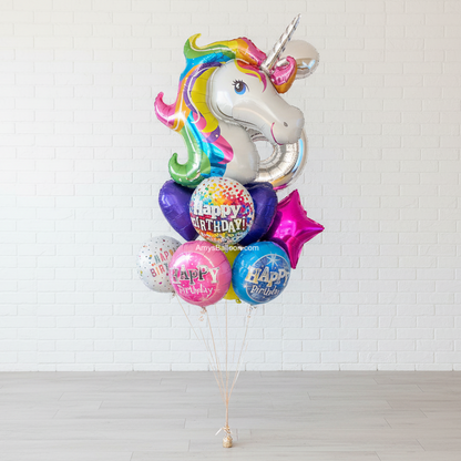 Unicorn & Number Birthday Bouquet